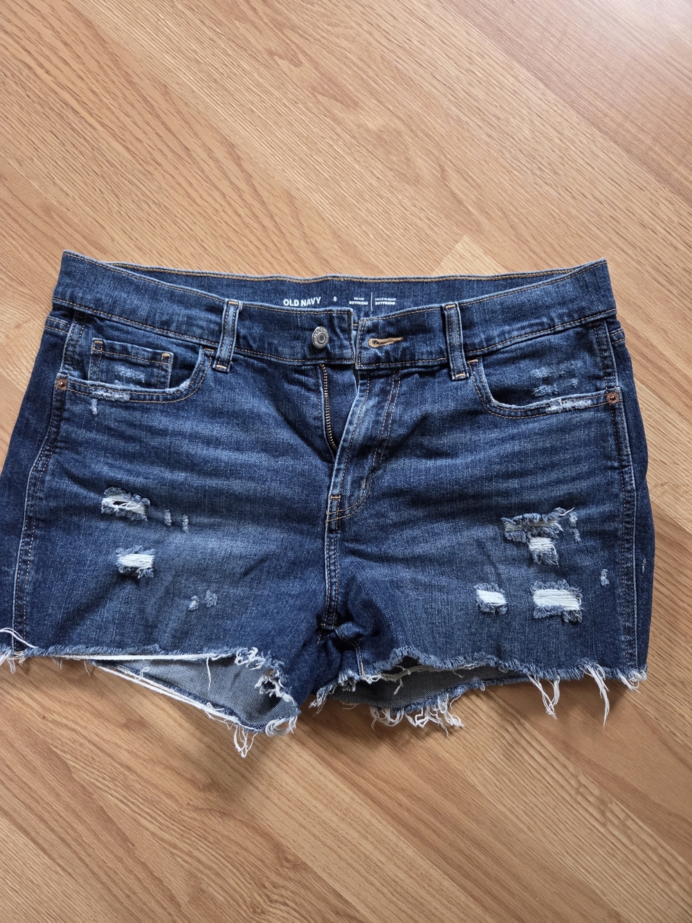 Old Navy Dark Blue Ripped Denim Cutoff Shorts